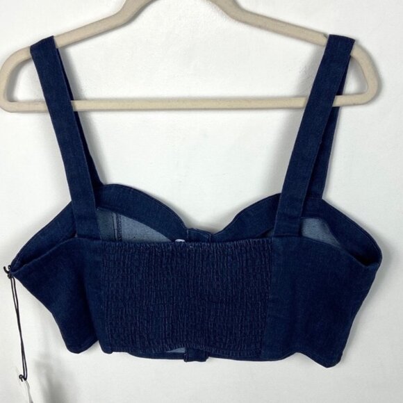 NWT Revolve Privacy Please Wilder Crop Top Dark Indigo Size XL New Boho Cropped - Picture 5 of 10